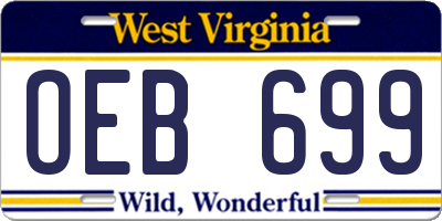 WV license plate OEB699