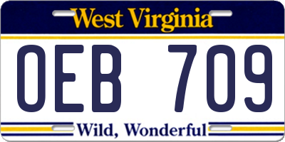 WV license plate OEB709