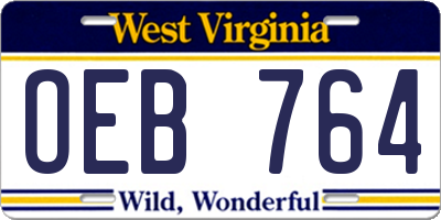 WV license plate OEB764