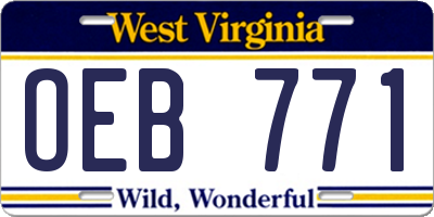 WV license plate OEB771