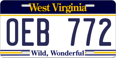 WV license plate OEB772