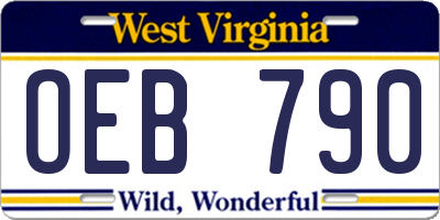 WV license plate OEB790