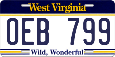 WV license plate OEB799