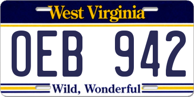 WV license plate OEB942
