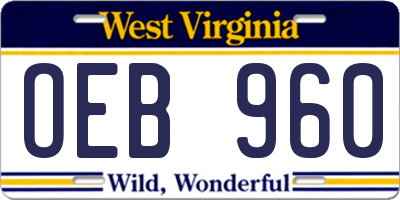 WV license plate OEB960