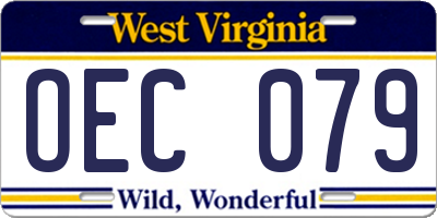 WV license plate OEC079