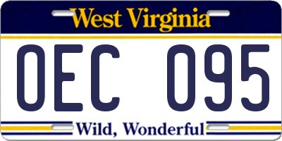 WV license plate OEC095