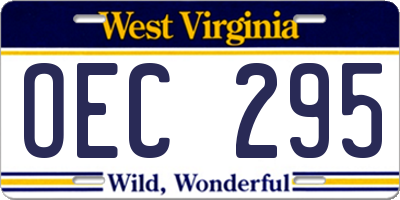 WV license plate OEC295