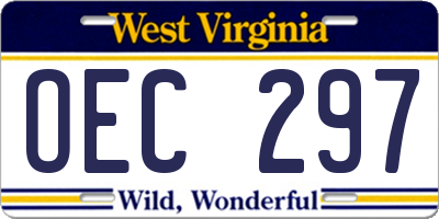 WV license plate OEC297