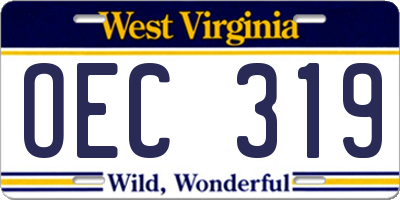 WV license plate OEC319