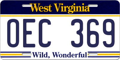 WV license plate OEC369