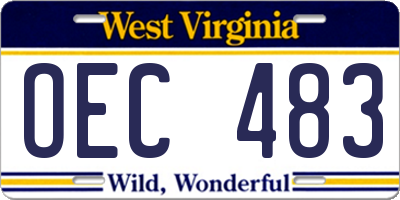 WV license plate OEC483