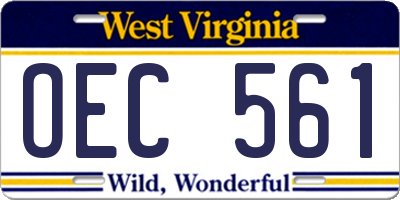 WV license plate OEC561