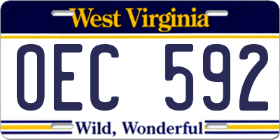 WV license plate OEC592