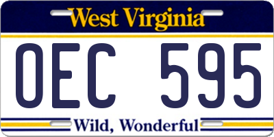 WV license plate OEC595