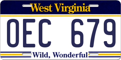 WV license plate OEC679