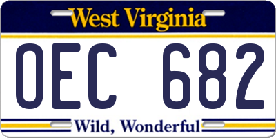 WV license plate OEC682