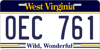 WV license plate OEC761
