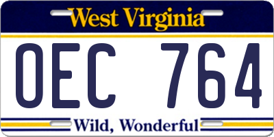 WV license plate OEC764