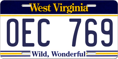 WV license plate OEC769