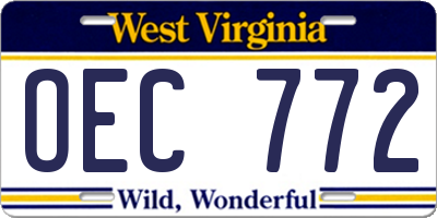 WV license plate OEC772