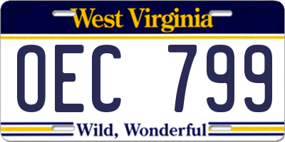 WV license plate OEC799