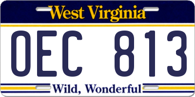 WV license plate OEC813