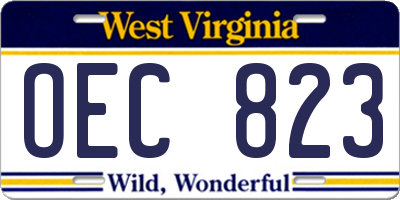 WV license plate OEC823