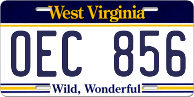 WV license plate OEC856