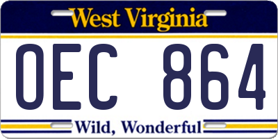 WV license plate OEC864