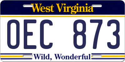 WV license plate OEC873