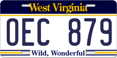 WV license plate OEC879