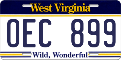 WV license plate OEC899