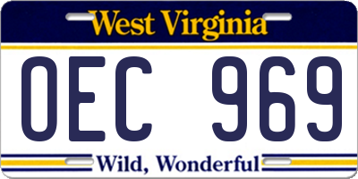 WV license plate OEC969