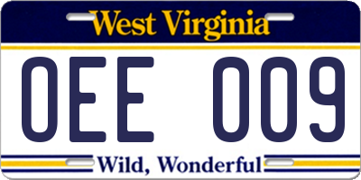 WV license plate OEE009