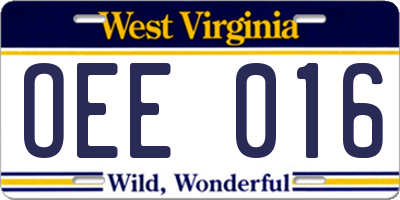 WV license plate OEE016