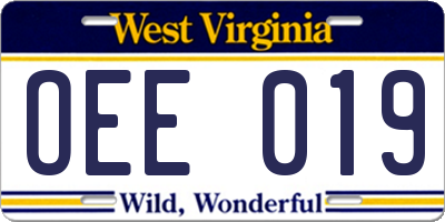 WV license plate OEE019