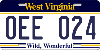 WV license plate OEE024