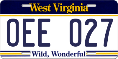 WV license plate OEE027
