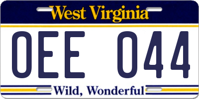 WV license plate OEE044