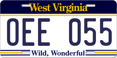 WV license plate OEE055