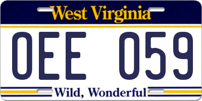 WV license plate OEE059