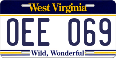 WV license plate OEE069