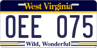WV license plate OEE075