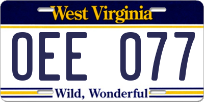 WV license plate OEE077