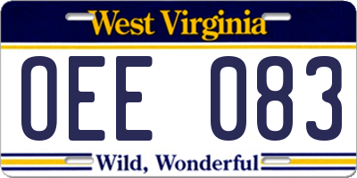 WV license plate OEE083