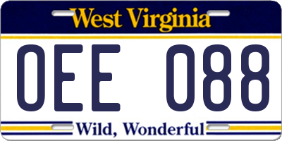 WV license plate OEE088