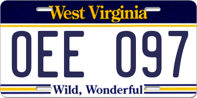 WV license plate OEE097