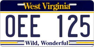 WV license plate OEE125
