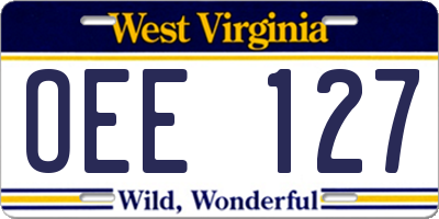 WV license plate OEE127